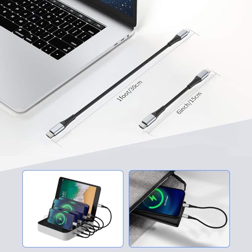 6 Inch Lightning Charger Cable, Short USB C to Lightning Cord for iPhone 14 - size: 0.5 Feet