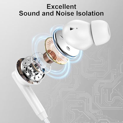 USB C Earphones Wired Headphones for iPhone 17 17 Pro Max Plus 16 16e 15 - color: White