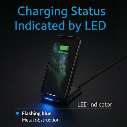 2 Pack Fast Wireless Charger, 15W Max Wireless Charging Pad, Ultra Slim Charging Station for iPhone 17/16/15/14/13/12/11 Series, Samsung Galaxy S25/S24/S23/S22/S21/S20, Note 20/10