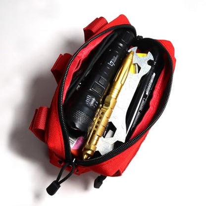 Tactical Molle Admin Pouch Compact Utility EDC Tool Bag Phone Pouches Fanny Waist Pack Bag Belt Pouch Small First Aid Kit - color: Red New