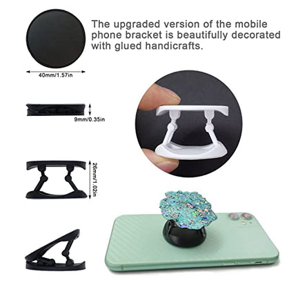 2 Pcs Phone Grip Resin Mold with 20 Pcs Blank Phone Socket Holders, Phone Grip Holder, Phone Finger Expanding Stand Holder, MaehSab On Top Phone Grip Silicone Resin Molds for Epoxy Casting Resin