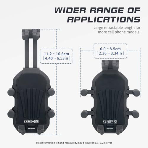 Motorcycle Phone Mount Holder with Vibration Dampener Motorcycle Cell Phone Holder 360 Degree Adjustable Rotation Motorbike Rearview Mirror Mount (M10 Ball Head Mount) - size: M10 Ball Head Mount