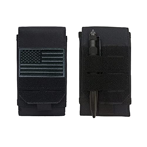 Universal Tactical Molle Phone Pouch Cellphone Holder | Mobile Holster Belt Smartphone Pouch for iPhone 17 Pro Max/Air/17 Pro/ iphone17/16 /15 /14 /13/12 Pro Max/iphone 16/15/14Plus - color: BLACK
