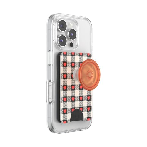 PopSockets Phone Wallet for MagSafe with Grip- Heartbreaker - color: Heartbreaker Gingham, style: MagSafe