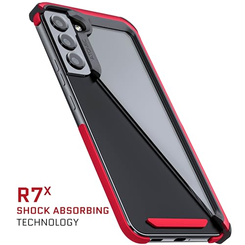 Ghostek ATOMIC slim Samsung S22 Plus Case with Clear Back and Strong Aluminum Bumper Heavy Duty Military Grade Shockproof Lightweight Metal Phone Covers Designed for 2022 Galaxy S22+ 5G (6.6 in) (Red) - color: Red, size: Galaxy S22 Plus
