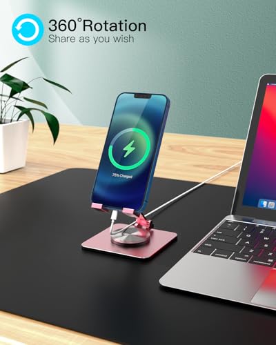 Adjustable Phone & Tablet Stand, Fits 4–9.7in Devices, Pink - color: Pink