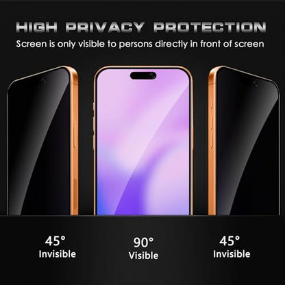 2 Pack for iPhone 17 Pro Max Privacy Screen Protector, Anti Spy Tempered Glass Film, Anti-Spy Protection for iPhone 17 Pro Max Screen Protector - size: iPhone 17 Pro Max