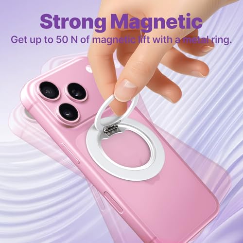 Jsoerpay Ultra-Thin Magnetic Phone Grip for MagSafe, White - color: White
