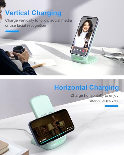 NANAMI Fast Charger, 15W Max Wireless Charging Stand with PD20W Adapter - color: Green