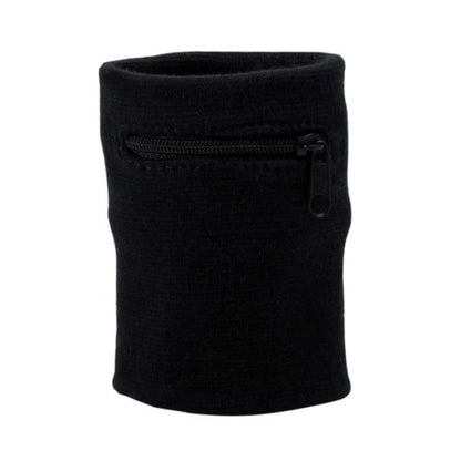 Suddora Zipper Wrist Pouch - Sweatband/Wristband Wallet for Keys, ID, Cards, Cash - color: Black