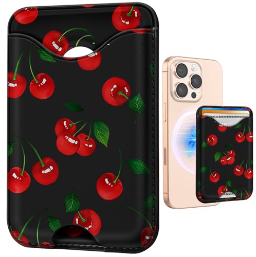 Shorogyt Compatible with Magsafe Wallet for Women, Cherry - color: Cherry