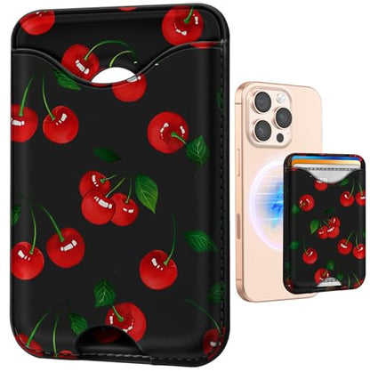 Shorogyt Compatible with Magsafe Wallet for Women, Cherry - color: Cherry