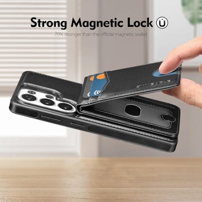 SkyEagle Compatible Magsafe 2 in 1 Detachable Samsung Galaxy S26 Ultra Wallet Case Card Holder Women Men,Magnetic Shockproof PU Leather Phone Case RFID Blocking Flip Kickstand Credit Slots,Black - color: Black, size: Samsung Galaxy S26 Ultra - 6.9"