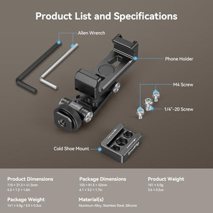 SmallRig Adjustable Phone Mount for DJI Stabilizers - style: with Cold Shoe Mount