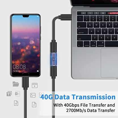 Poyiccot 240W USB C Coupler (2 Pack), USB C Female to Female Adapter Extender, Support up to 240W Charging, 40Gbps Data Transfer, 8K@60Hz Video, Compatible with iPad, MacBook, Thunderbolt 4/3 - size: usb c adapter female to female