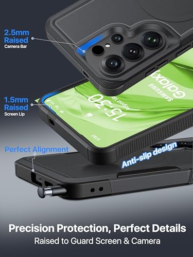 Magnetic for Samsung Galaxy S26 Ultra Case Heavy Duty Protection, Military-Grade Dual-Layer Shockproof S26 Ultra Phone Case [Fit for MagSafe] Matte Finish Case S 26 Ultra 6.9", Black - color: Black