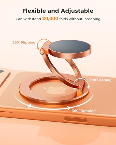 SUPERONE Dual-Side Magnetic Ring Holder, Phone Grip Stand for MagSafe - color: Cosmic Orange