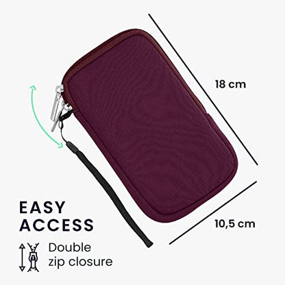 kwmobile Universal Phone Pouch Size L - 6.5" - Neoprene Smartphone Pouch with Zip - Water-Repellent Mobile Phone Case - Sleeve in Berry - color: berry, size: L - 6.5"