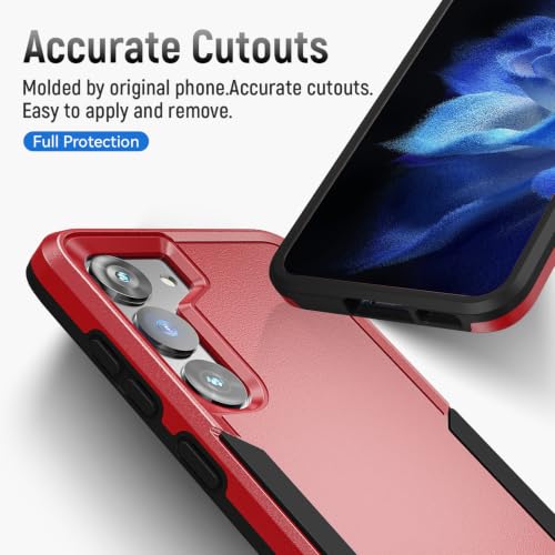 for Samsung Galaxy S23 Case with HD Screen Protector, Dual Layer Military Grade Drop Tested, Heavy Duty Rugged Shockproof Non-Slip Outdoor Protective Cover, Red - color: Red