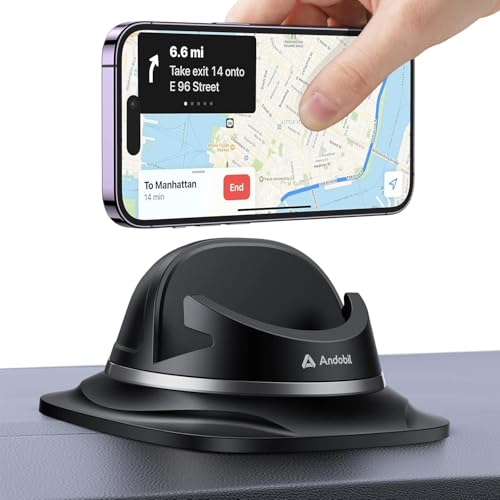 andobil 2026 Upgraded Car Phone Holder Mount, Ultra Stable & Silicone Phone Holders for Your Car 360° Rotatable Dashboard Cell Phone Holder Mount for iPhone 17 Pro Max/16/15/14/13/12/ Samsung
