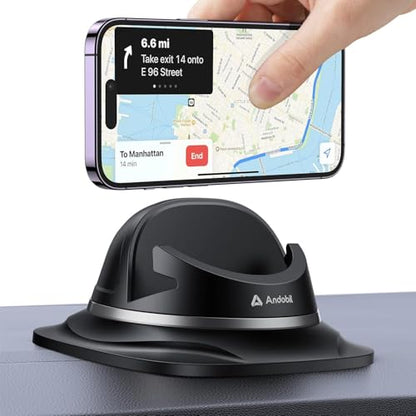 andobil 2026 Upgraded Car Phone Holder Mount, Ultra Stable & Silicone Phone Holders for Your Car 360° Rotatable Dashboard Cell Phone Holder Mount for iPhone 17 Pro Max/16/15/14/13/12/ Samsung