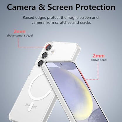 RALEAVO for Samsung Galaxy A15 5G Case Clear Magnetic Phone Case [Compatible with MagSafe] Slim Transparent Acrylic Hard Back Military Drop Protection Phone Cover,Clear - color: Magnetic & Clear, size: A15 4G/5G