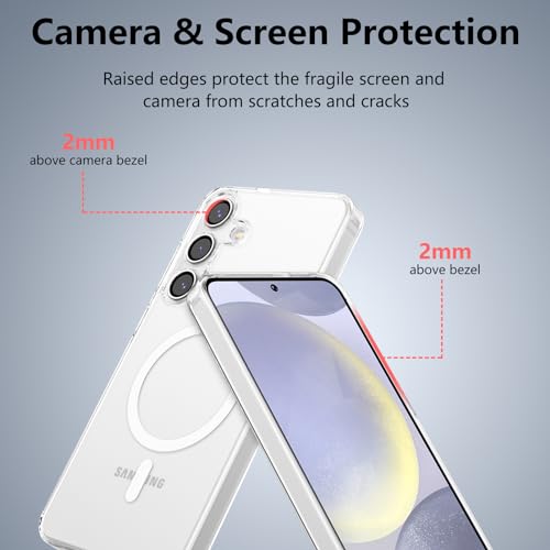 RALEAVO for Samsung Galaxy S25 Plus Case Clear Magnetic Phone Case [Compatible with MagSafe] Slim Transparent Acrylic Hard Back Military Drop Protection Phone Cover,Clear - color: Magnetic & Clear, size: S25 Plus