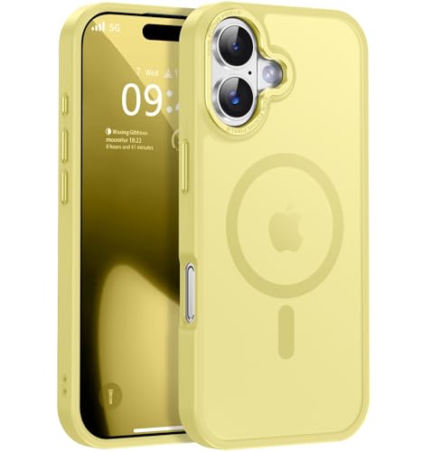 Newfuture Magnetic for iPhone 17 Case Matte Shockproof, Yellow | Military Drop Protection, Slim Matte Anti-Fingerprint, Compatible with Magsafe, Camera Guard, Translucent Protective Cover - color: Yellow, size: iPhone 17 6.3 inch