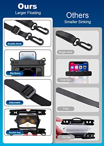 HAISSKY Large Waterproof Phone Pouch Cellphone Dry Bag [2-Pack],Universal IPX8 Waterproof Phone Case Compatible with iPhone 16 15 14 Pro Max 13 12 11 XS XR 8 7,Galaxy S22/S21 Dry Bag - size: 8.5 inch, 2 Pack