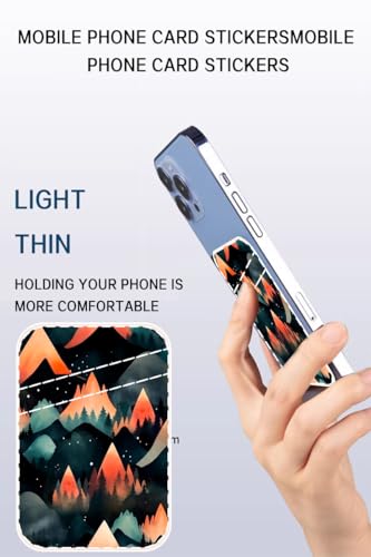 Dual Pocket Leather Phone Wallet Adhesive Stick On, Cute Card Holder, Credit Card Holder Compatible with Most Phones - color: Fire Mountain
