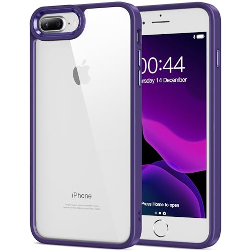 HOOMIL Case for iPhone 7 Plus/iPhone 8 Plus 5.5-Inch, Non-Yellowing, Drop Protection, Anti-Scratch Transparent Hard Back Phone Cover - Purple - color: Dark Purple, size: iPhone 7 Plus/8 Plus