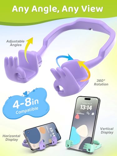Stocking Stuffers for Teen Girls Gifts Boys Kids OK Hand Cell Phone Holder - color: Purple & Green