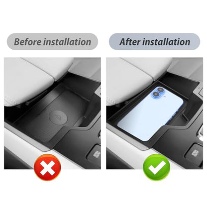 SKTU for 2026 Mazda CX-5 Wireless Charging Mat for 2026+ Mazda CX-5 Wireless Charging Pad Mazda CX5 2026 Accessories Non-Slip Console Pad 2026 CX5 Rubber Console Mat-Durable - color: 2026+ CX-5 Wireless Charging Mat