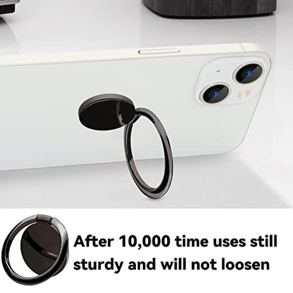 Metal Cell Phone Ring Holder Finger Ring Stand, 360 Degree Rotation Ring Kickstand Grip Holder for Magnetic Car Mount, Black - color: Black