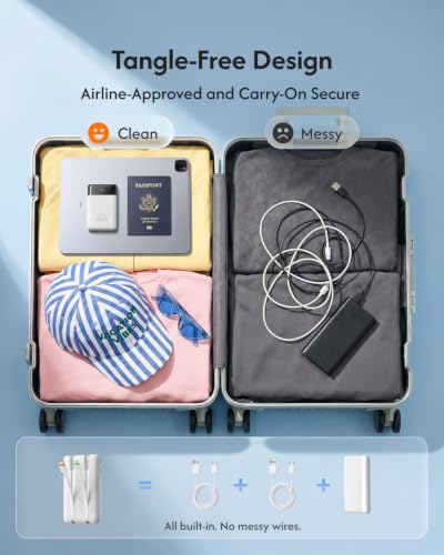 VEGER 10000mAh 0.4lb Fast Charging Portable Charger with Built-in Cables - color: White