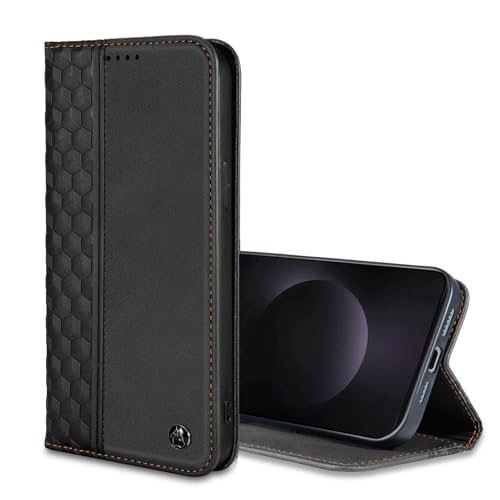 Wallet Case for Samsung Galaxy S25 Edge 2025 6.7 inch - PU Leather Flip Cover with Card Holder Slots, Strong Magnetic Folio Kickstand Phone Case, Black - color: Black, size: Samsung Galaxy S25 Edge 6.7"