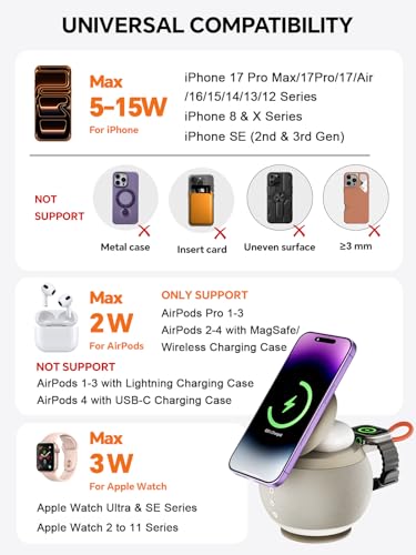 Bluetooth Speaker with Wireless Charging Stand, Brown - color: Brown
