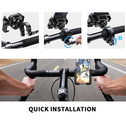 RESPECTED BRO Motorcycle-Phone-Mount & Bike Phone Holder - Durable Phone Holder for Bike and Motorcycle, Bicycle Phone Mount, Fits All Smartphones (Black) - color: Black