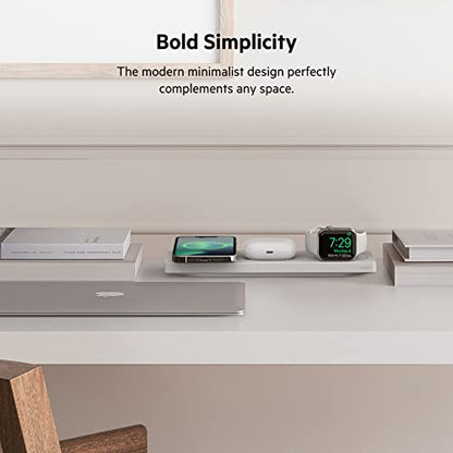 Belkin MagSafe 3 in 1 Wireless Charging Pad, Fast Charger (Renewed) - color: White, style: Certified Refurbished