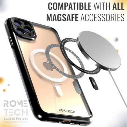 Rome Tech Clear Case Compatible with MagSafe for iPhone 11 Pro Max 6.5" (2019) - Slim and Rugged Fit Thin Shockproof Case Compatible with Magsafe Devices - Clarity - style: iPhone 11 Pro Max