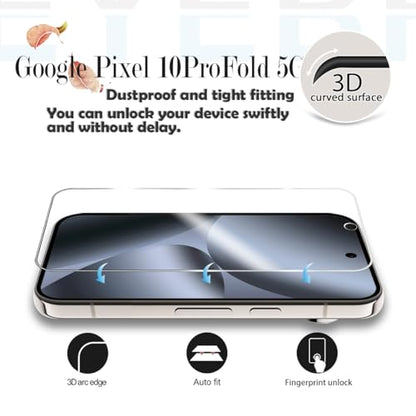 Screen Protector for Google Pixel 10 Pro Fold & Camera Lens Protectors [2+2 Pack] [Ultrasonic Fingerprint Unlock] [Case Friendly] [Bubble-Free] Tempered Glass For Pixel 10 Pro Fold - size: Google Pixel 10 Pro Fold