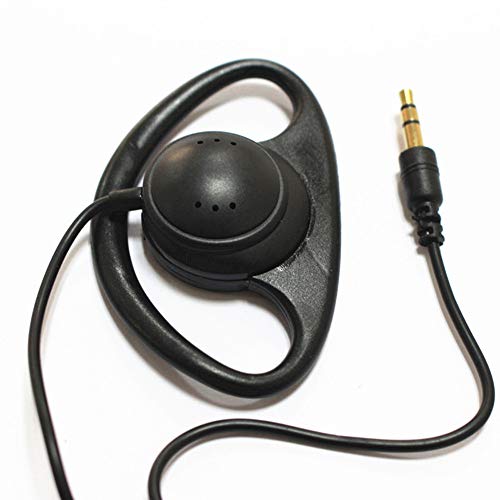 D Shape Earpiece Headset 3.5mm Single Side Earphone Hook Earbud for Tour Guide System Receiver Tablet Laptop PC Skype YouTube MP3/4 DVD