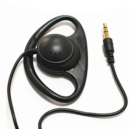 D Shape Earpiece Headset 3.5mm Single Side Earphone Hook Earbud for Tour Guide System Receiver Tablet Laptop PC Skype YouTube MP3/4 DVD