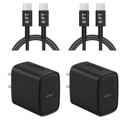 iPhone 17 16 15 Charger Fast Charging 6FT - 20W USB C Charger Block - color: Black, size: 6FT