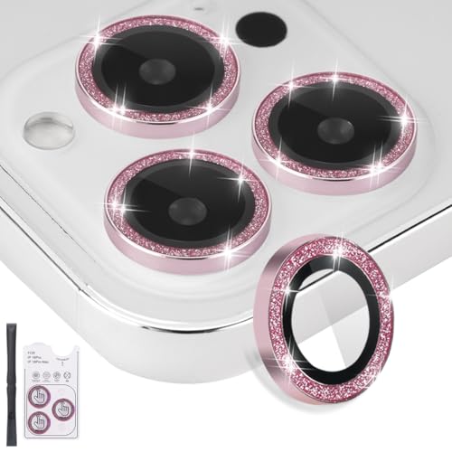 Camera Lens Protector for iPhone 16 Pro/16 Pro Max, Glitter Pink - color: Glitter Pink