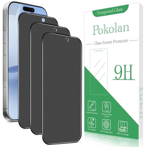Pokolan Matte Privacy Screen Protector iPhone 17 Pro Tempered Glass Film - color: Black, size: iPhone 17 Pro 6.3 inches