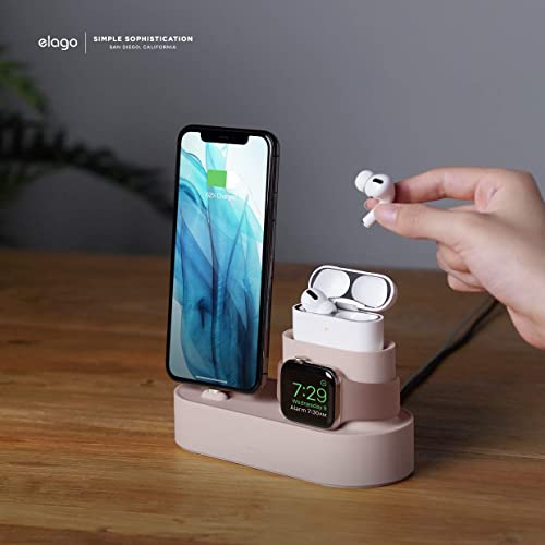 elago 3 in 1 Charging Station for iPhone, AirPods, AirPods Pro, Apple Watch - color: Classic White