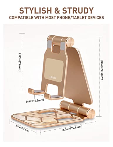 i-Blason Cell Phone Stand for Desk, Phone Holder fits All Phones, Gold - color: Gold