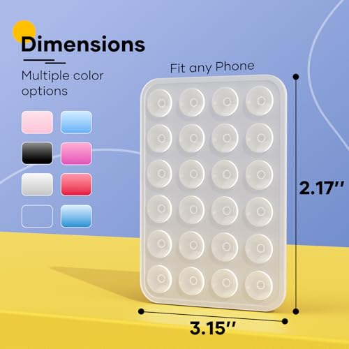 Silicone Phone Sticky Grip, Suction Phone Case Mount for iPhone and Android, Hands-Free Sticky Cell Phone Grip, Mobile Fidget Mirror Holder for Selfies and Videos - color: Ghostly Gossamer（Translucent）
