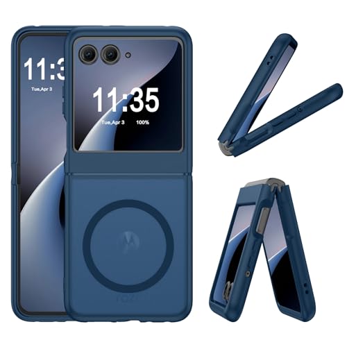 GUAGUA for Motorola Razr 2024 Case/Razr 2025 Case, Magnetic Cases Translucent Matte Back [Compatible with Magsafe] Slim Protective Shockproof Phone Case for Moto Razr 2024/2025 6.9'', Blue - color: Blue